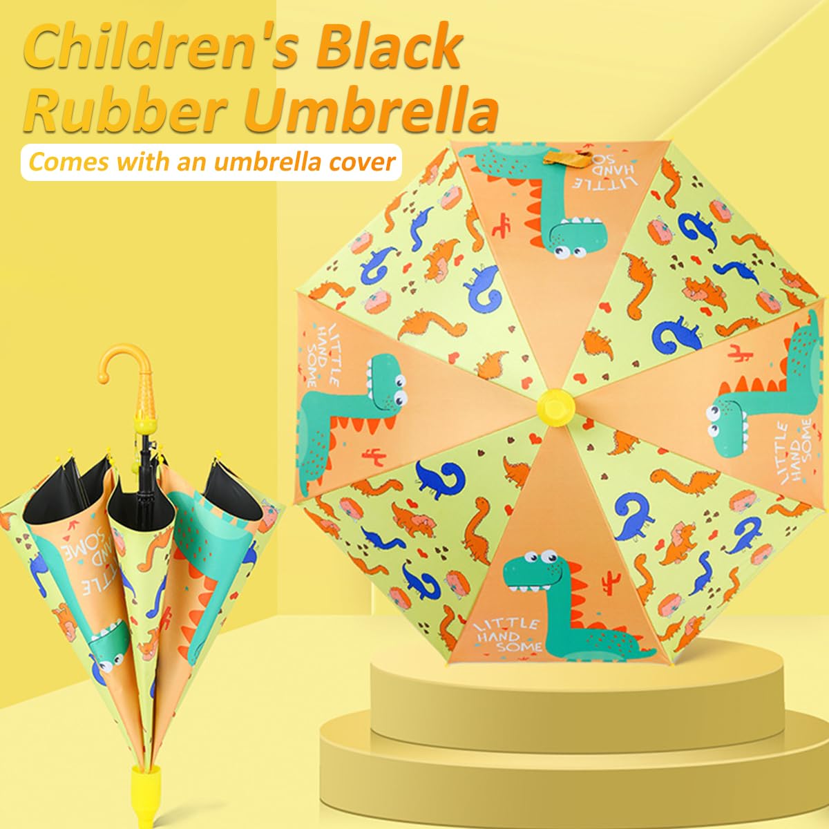 PATPAT Kids Umbrella for Sun & Rain UPF 50+ Black Coating Lining Design Strengthed 8-Ribbed Windproof Umbrella Travel Lightweight Umbrella for Kids Cartoon Dinosaur Print Umbrella PATPAT Kids Umbrella for Sun & Rain UPF 50+ Black Coating Lining Design Strengthed 8-Ribbed Windproof Umbrella Travel Lightweight Umbrella for Kids Cartoon Dinosaur Print Umbrella
